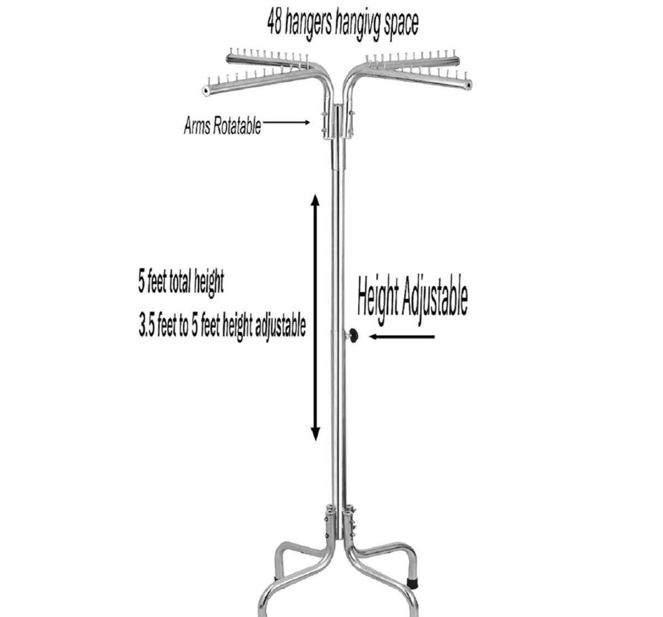 Adjustable chrome hanging rack