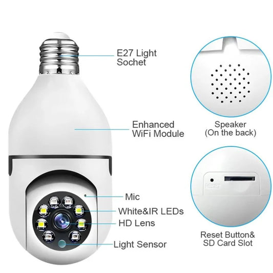 Speed-X Bulb Camera 1080P WiFi 360°