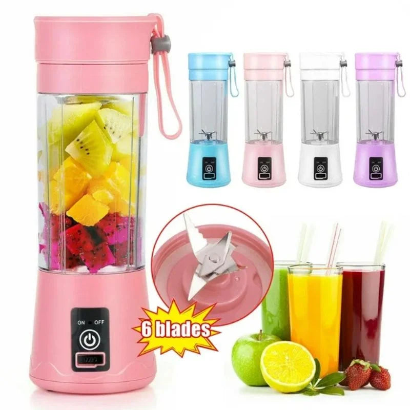 Portable 6-Blade USB Rechargeable Juicer Blender