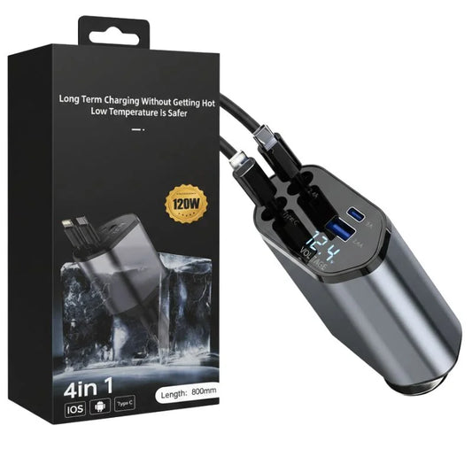 4-in-1 Retractable Car Charger
